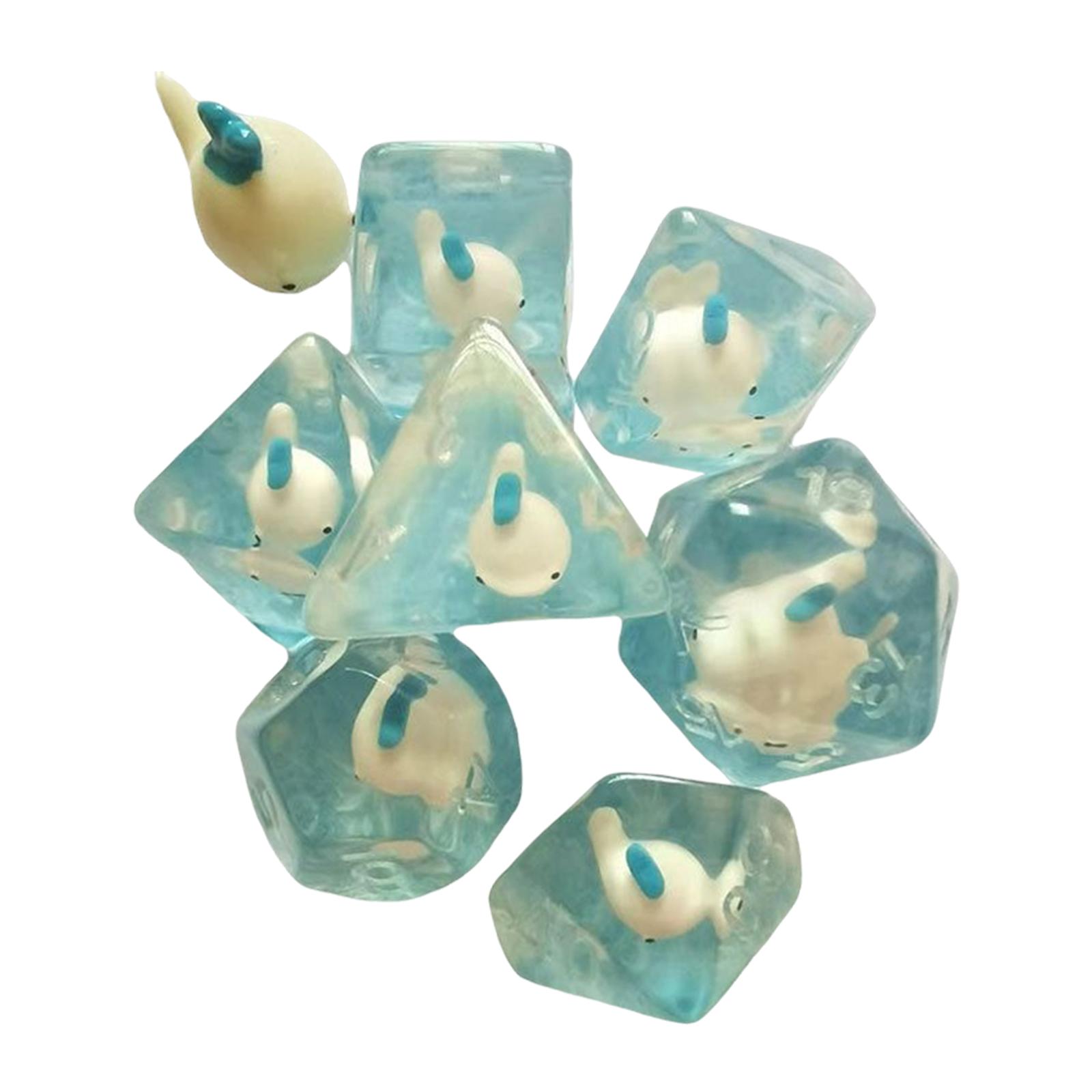 Dice Set Polyhedral - Blue Polyhedral Dice Set D4 D6