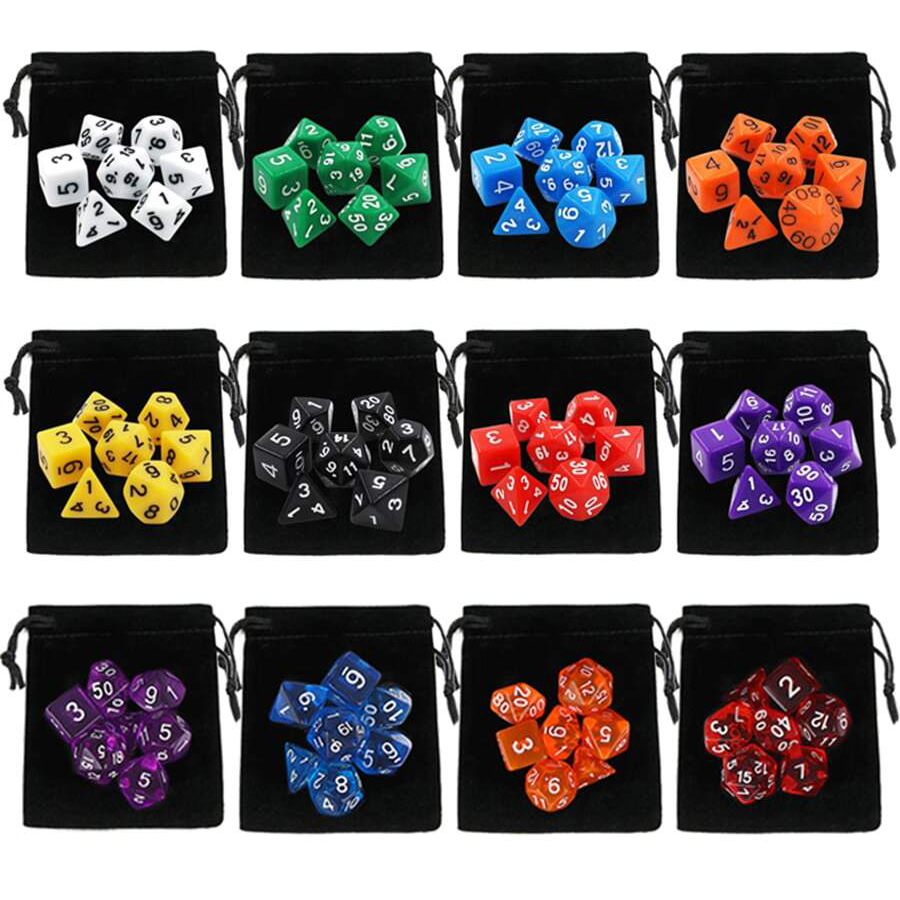 7pcs Polyhedral Dice & Black V - đánh giá và giá Dice Set Polyhedral