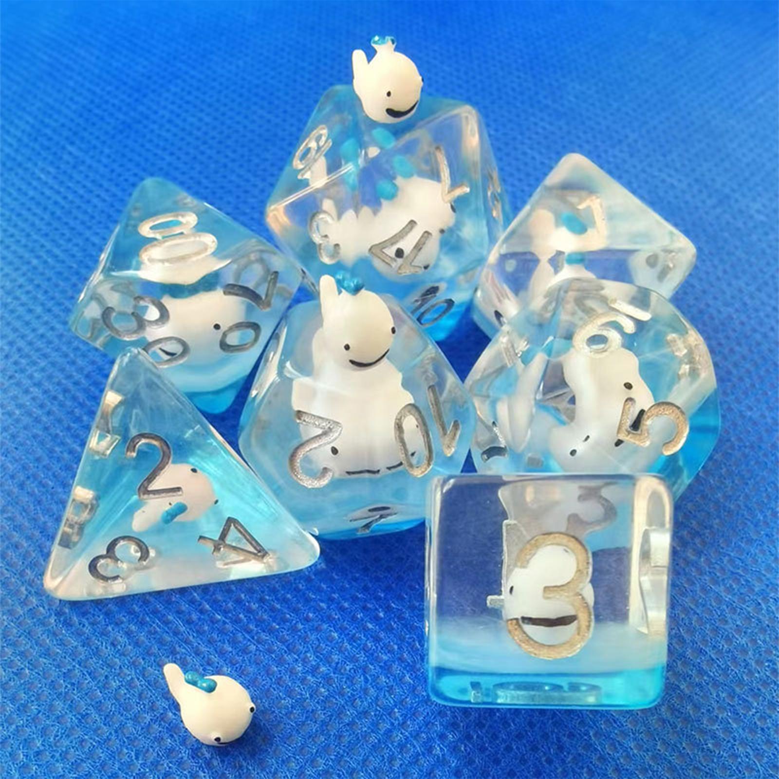 Blue Polyhedral Dice Set D4 D6 - đánh giá và giá Dice Set Polyhedral